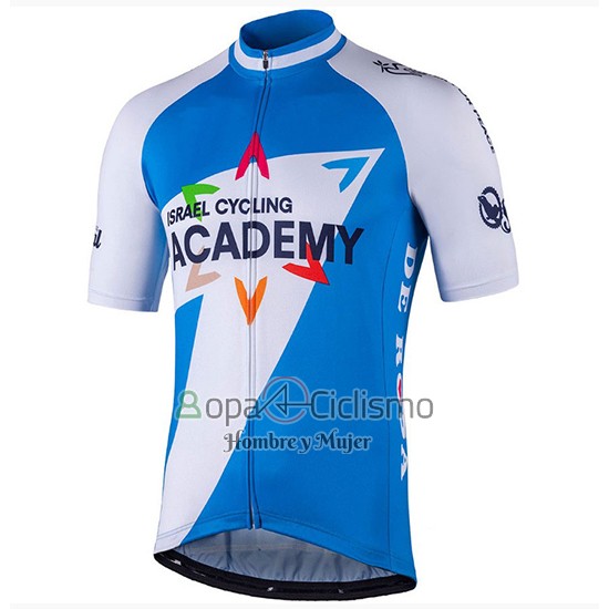 Israel Ciclismo Academy Ropa Ciclismo Culotte Corto 2018 Men Mangas Cortas Blanco y Azul